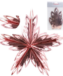 Christmas Concepts® 16” (1.3ft) Large Foil 3D Star Hanging Decoration – Christmas Trimming (Rose Gold)