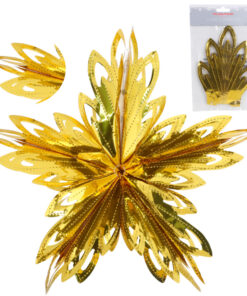 Christmas Concepts® 16” (1.3ft) Large Foil 3D Star Hanging Decoration – Christmas Trimming (Gold)