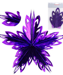Christmas Concepts® 16” (1.3ft) Large Foil 3D Star Hanging Decoration – Christmas Trimming (Purple)