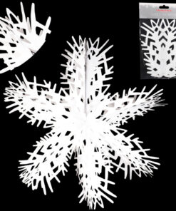 Christmas Concepts® 16” (1.3ft) Large Foil 3D Snowflake Hanging Decoration – Christmas Trimming (White)