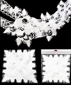 Christmas Concepts® 9ft x 1ft Large Square Foil Garland Festive Hanging Decoration – Christmas Trimming (White)