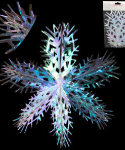 Christmas Concepts® 16” (1.3ft) Large Foil 3D Snowflake Hanging Decoration – Christmas Trimming (Iridescent)
