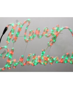 Christmas Concepts® Rope Light Merry Christmas Sign with Red / Green LED Lights with 8 Function Controller 72cm x 42cm