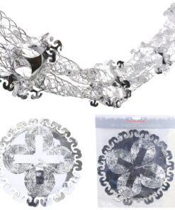 Christmas Concepts® 9ft x 1ft Large Round Foil Garland Festive Hanging Decorations – Christmas Trimming (Silver)