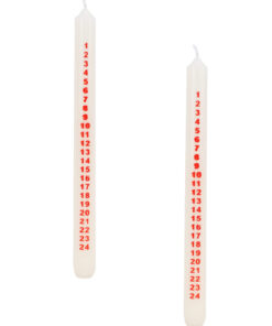 Pack of 2 - 25cm Christmas Advent Candle – Traditional Countdown to Christmas (Ivory)