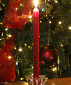 Alternative view of Pack of 2 - 25cm Christmas Advent Candle – Traditional Countdown to Christmas (Red)