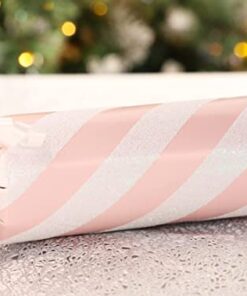 Alternative view of Christmas Concepts® 10 Deluxe Glitter Candy Cane Style Christmas Crackers – Hats, Mottos, Snaps & Novelty Gift Included – 3 Colours Available