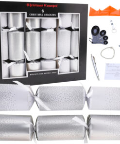 Christmas Concepts® 6 Large Deluxe Glitter Decorated Christmas Crackers – Hats, Mottos, Snaps & Novelty Gift Included – 2 Designs Available