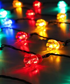 Alternative view of Christmas Concepts® 40 4m/13ft LED Retro Multi Coloured Petal String Lights – Battery Operated Static Christmas Lights with 30cm Lead Wire