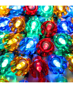 Christmas Concepts® 100 10m/33ft Retro Multi Coloured LED Petal Lights With 8 Function Controller – Indoor/Outdoor – Energy Efficient A++ - Christmas Lights