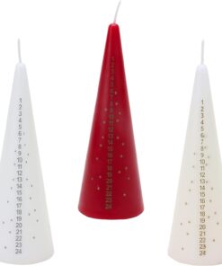 Alternative view of Set of 3 Christmas Advent Candles 15cm - Red, White, Ivory