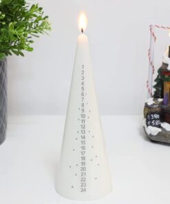 Alternative view of 15cm Traditional Christmas Advent Candle - Countdown to Christmas - 1 Supplied (White)