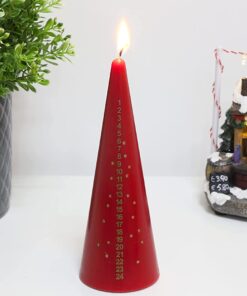 Alternative view of 15cm Traditional Christmas Advent Candle - Countdown to Christmas - 1 Supplied (RED)