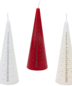 Set of 3 Christmas Advent Candles 15cm - Red, White, Ivory