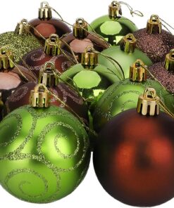 Christmas Concepts® Pack of 20 - 60mm Lime Green & Chocolate Assorted Baubles
