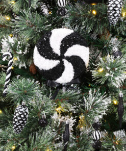 Alternative view of Pack of 2 - 36cm Giant Sparkly Sequin Lollipop Christmas Decoration - Black & White – Christmas Tree Ornaments