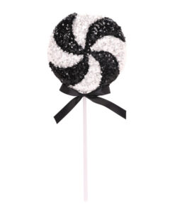 36cm Giant Sparkly Sequin Lollipop Christmas Decoration - Black & White – Christmas Tree Ornaments