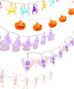 Pack of 5 Halloween LED Lights Bundle - Skeletons, Pumpkins, Ghosts & Bats - Spooky Home Accessories - Battery Operated