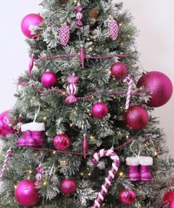 Alternative view of Christmas Concepts® Pack of 10-60mm Hot Pink - Christmas Tree Baubles - Shiny, Matte & Glitter Decorated Baubles