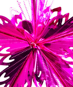 Alternative view of 16” (1.3ft) Large Foil 3D Star Hanging Decoration – Christmas Trimming (Hot Pink)