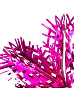Alternative view of 16” (1.3ft) Large Foil 3D Snowflake Hanging Decoration – Christmas Trimming (Hot Pink)