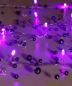 2m (6.5ft) LED String Lights, Weddings & Christmas, Garland Party Decorations (Purple)