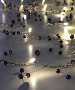 2m (6.5ft) LED String Lights, Weddings & Christmas, Garland Party Decorations (Purple - Warm White)