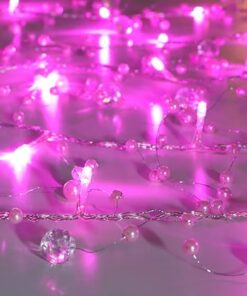 2m (6.5ft) LED String Lights, Weddings & Christmas, Garland Party Decorations (Pink)