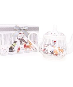 Snowman & Friends Deluxe Ceramic Tableware Range - 30.4oz Teapot with Matching Decorative Gift Box
