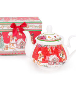 Gingerbread Deluxe Ceramic Tableware Range - 30.4oz Teapot With Matching Decorative Gift Box