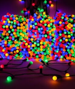 1000 100m/328ft Multi Coloured LED Berry Lights with 8 Function Controller - Indoor/Outdoor - Energy Efficient A++ - Christmas Lights