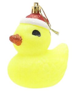 Alternative view of 1 x Yellow Glittery Festive Duck Bauble - Christmas Tree Decorations