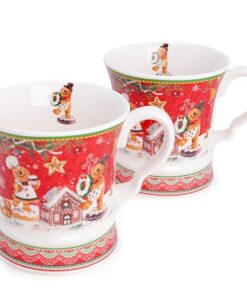 Alternative view of Gingerbread Deluxe Ceramic Tableware Range - 2 x 9.4oz Ceramic Mug & Spoon Set with Matching Decorative Gift Box