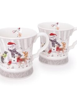 Alternative view of Snowman & Friends Deluxe Ceramic Tableware Range - 2 x 9oz Mug with Matching Decorative Gift Box