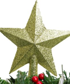 Christmas Concepts® 20cm Glitter Tree Top Star Decoration – Christmas Tree Topper (Lime Green)