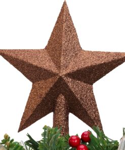 Christmas Concepts® 20cm Glitter Tree Top Star Decoration – Christmas Tree Topper (Chocolate)