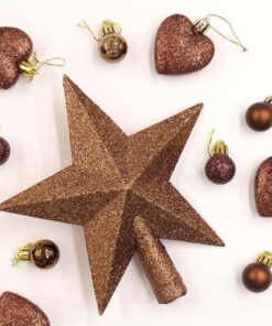 Alternative view of Christmas Concepts® 20cm Glitter Tree Top Star Decoration – Christmas Tree Topper (Chocolate)