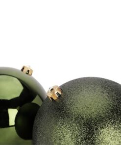 Alternative view of Pack Of 2-200mm Baubles - Shiny & Glitter Design - Giant Christmas Baubles (Forrest Green)