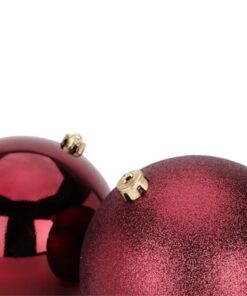 Alternative view of Pack Of 2-200mm Baubles - Shiny & Glitter Design - Giant Christmas Baubles (Rioja Red)