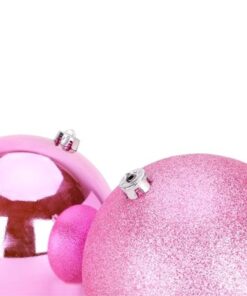 Alternative view of Pack Of 2-200mm Baubles - Shiny & Glitter Design - Giant Christmas Baubles (Baby Pink)
