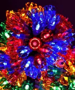 Christmas Concepts® 300 30m/98ft Retro Multi Coloured LED Petal Lights with 8 Function Controller – Indoor/Outdoor – Energy Efficient A++ - Christmas Lights [Energy Class A]