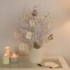 2ft (24") White Glitter Flocked Twig Tree With Base - Tabletop Christmas Trees