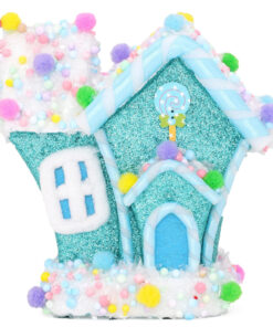 Christmas Concepts® 17cm (7") Glitter Turquoise Whoville Candy House - Grinch Themed Christmas Decorations