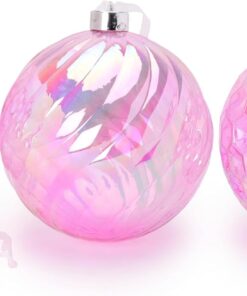 Alternative view of Christmas Concepts® Pack of 3-150mm (5.9") Giant Pink Iridescent Faceted Baubles - Shatterproof Hanging Ornaments - Christmas Decorations
