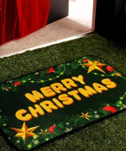 Alternative view of Christmas Concepts® 59cm (23") 'Merry Christmas' Green Garland Design Non Slip Door Mat - Indoor Christmas Decorations