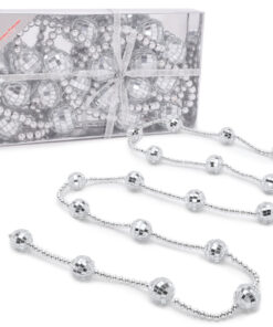 Christmas Concepts® 1.8m (5ft 9") Silver Mirror Bauble Bead Garland - Party & Christmas Decorations