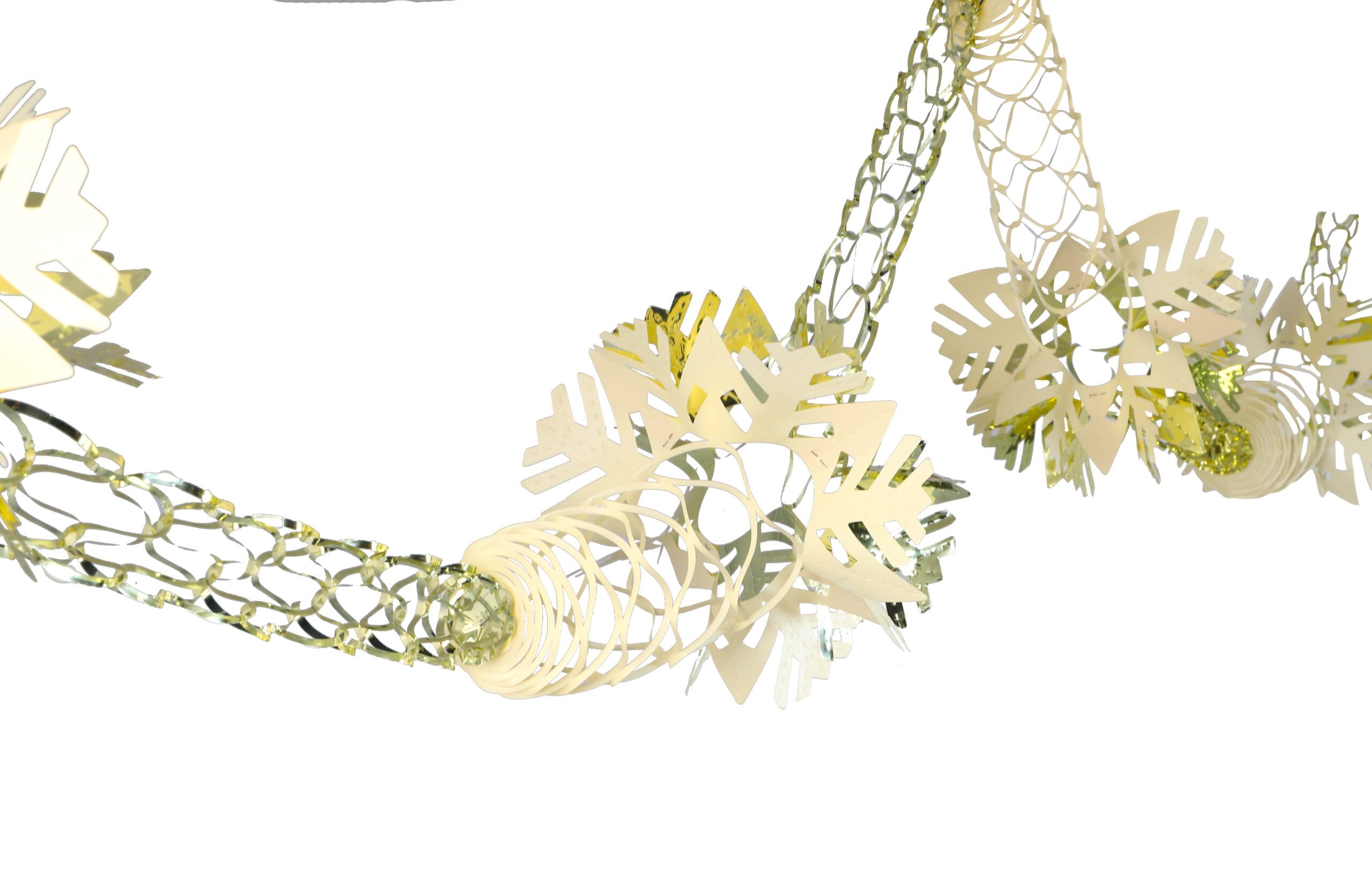 2.7M Gold and Ivory Snowflake Foil Garland - Christmas Decorations - Image 3