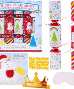 Toyland® Pack Of 6 Pin The Horn On The Unicorn Childrens Christmas Party Crackers