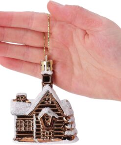 Alternative view of Christmas Concepts® Pack of 4-80mm (3.1") Silver & Gold Glittery Festive Church Baubles - Plastic Christmas Tree Decorations