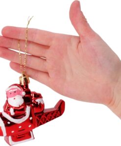 Alternative view of Christmas Concepts® Pack of 3 - 90mm (3.5") Red & White Glittery Santa In Helicopter Baubles - Christmas Tree Decorations